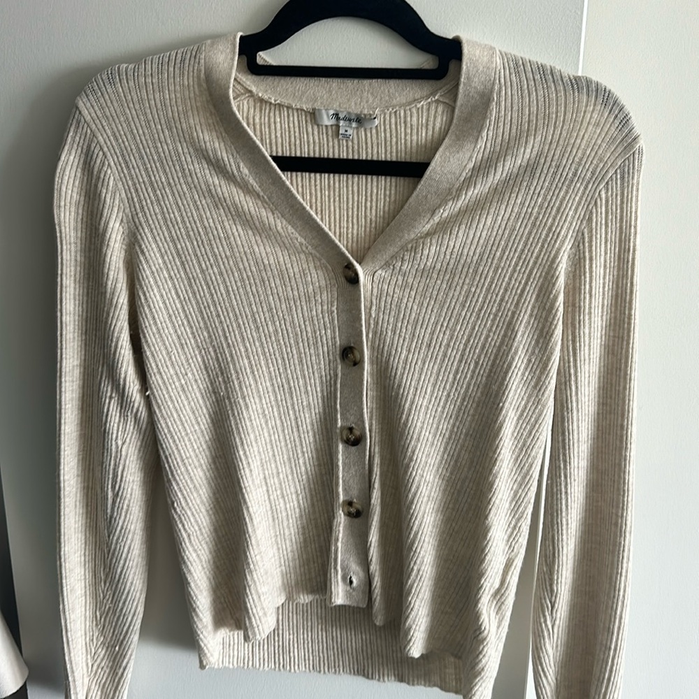 Madewell beige cardigan